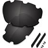 Saucer Lenti di ricambio di alta qualità e kit di gomma per Oakley Split Jacket Ventilato OO9099 Occhiali da sole High Defense - Nero Carbonio Polarizzato