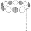 WERFORU Cintura da donna alla moda, in metallo, con catena, regolabile, per abiti, C-argento., Länge 150cm (Passt Taille unter 135cm)