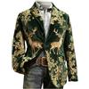 Generico Blazer Natalizio da Uomo Giacca Stampa Albero di Natale Giubbotto Renna Giacche in Pile Cappotto Colletto Risvolto Giacca Monopetto Felpa Divertente Natalizia Cappotti Taglie Forti Costume