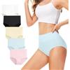 TUUHAW Mutande Donna Pacco da 5 Culotte Vita Alta Slip Cotone Mutantina Elastiche Pantaloncini Post Parto