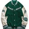 Onsoyours Giacca da Baseball da Uomo Giacca College Jacket con Lettere in Pelle Giubbotti Hiphop Casual Cappotto Unisex Bomber Varsity Outwear Giacca da Coppia C Verde M