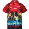 V.H.O. King Kameha Funky Camicia-Hawaiana Uomo Manica-Corta Elegante Palme Tropicali per Le Vacanze al Mare Unisex