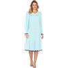 e.Femme Camicia da notte da donna Marion 333, a maniche lunghe, in 50% cotone e 50% modal, Menta a pois, 44