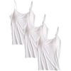 Jamron Donna 3 Pezzi Basic Canotta con Reggiseno Incorporato Canottiere Imbottita Regolabile con Spalla Stretta Bianco + Bianco + Bianco 4XL