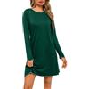 Leversic Camica da Notte Donna Cotone Camicie da Notte Manica Lunga Vestito da Notte Invernale Morbido e Confortevole Verde Scuro XL