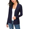 EXCHIC Donna Casuale Lunghe Maniche V Collo Aperto Fronte Maglia Cardigan (S, Navy Blu)