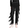 CHICTRY Donna Pantalone con Frange per Danza da Sala da Ballo Rumba Tango Salsa Pantaloni da Ballo Latino con Nappa Pantaloni Larghi Costume da Pratica Dancewear Nero S