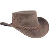 Leatherick Cowboy Australiano Unisex Stile Occidentale Due Toni Nero Marrone Outback Vera Pelle Australiana Bush Cappello