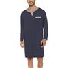 Yukiuiny Maglie Pigiama Uomo Maniche Lunghe Abbigliamento da Notte Cotone Camicie Lunghe per Dormire