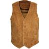 Infinity Leather Gilet da Uomo in Vera Pelle Scamosciata Marrone Chiaro Elegante da Motociclista XL