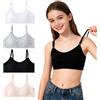 CATMEYE Confezione da 4 Bralette Imbottite per Ragazze, Morbida Miscela di Cotone Elasticizzato, Intimo con Spalline Regolabili per Ragazze dai 8 ai 14 Anni (Nero, Bianco, Grigio, Pelle)