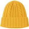 CLASSE77 - Cappello in Lana con Fantasia di Cucitura a Treccia - Berretto in Maglia Artigianale - Made in Italy (IT, Testo, Taglia Unica, Ocra)