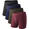 Separatec Boxer da uomo traspiranti con tasca separata, anti-umidità, morbidi, anti sfregamento, confezione da 4
