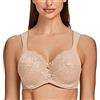 MELENECA Donna Reggiseno Pizzo Minimizer Taglie Forti Cinghie Imbottite Coppa Piena con Ferretto