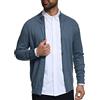 Indicode Uomini Lau Cardigan | Maglia Aperta con Collo Alto in 80% Cotone