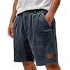 Generico Shorts Uomo Bottone Velluto A Coste Tinte Unite con Tasche - Abbigliamento Uomo Estivo Pantaloncini Basic Moda Traspirante Unico, Short Sportiva Spiaggia da Casa Marina L