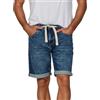 riverso RIVPaul - Pantaloncini di Jeans da Uomo, Pantaloni Corti Estivi, Bermuda Elasticizzati, Jeans Short in Cotone, Grigio, Blu, Blu Scuro, W30 - W42
