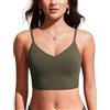 CRZ YOGA Scollo a V Longline Top Bikini Oliva Scura 42