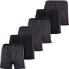 YOURBASICS Boxer da uomo in jersey, in morbido cotone Ulteriore stile americano, confezione da 3 pezzi, in cotone, apertura con bottone, 6-pack Schwarzmix, L