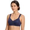 Selene, Reggiseno Contenitivo Donna con Fascia Anatomica, Senza Ferretto e Imbottitura, con Spalline Larghe Comfort, Collezione Elvira, Colore Blu, Taglia 7D