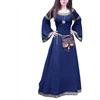 Generico Costume Medievale Donna Curvy dell'800 Vintage Abito Steampunk Popolana Eleganti Abito Medievale Costume da Principessa Abbigliamento Contadina Carnevale