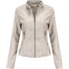 Peuignao Giubbotto Ecopelle Donna Giubbino Ecopelle Giacca Chiodo Pelle Giubbotto Similpelle Biker Giubbini Moto Leather Jacket Giacche Pelle Pu Bikers Giacca Giubbotti Moto Donna Motociclista Beige L