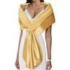 Atigy Stola Scialle da Donna in Raso Elegante Scialle da Sposa Bolero Cerimonia Festa Stola per Abito da Sera (S, Oro)