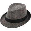 Upstore Cappello trilby classico da uomo Upstore in stile Manhattan a quadri strutturato in stile gangster Fedora Derby a cubana Jazz