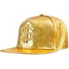 COSAVOROCK Cappello Hip Hop Oro Costume da Rapper Berretto da Baseball in Pelle Cappello Snapback Regolabile