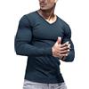 Lehmanlin Maglie Termiche da Uomo a Maniche Lunghe,Intimo Termico Uomo,Maglietta Basica con Scollo a V per Autunno e Inverno, Maglia Termica a Doppia Maglia (Blu Scuro/M)
