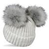 styleBREAKER Berretto Bimbi in Maglia con 2 PON PON e Interno in Pile | Berretto a coste con fodera termica isolante, 2-5 anni. Circonferenza 20 cm (estensibile 48-54 cm).