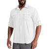 yeyity Camicia da uomo a maniche lunghe, safari, UPF50, protezione UV, traspirante, con bottoni, per il tempo libero, per escursioni, pesca, trekking, bianco, M