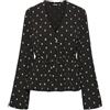 PIECES Pcnovalee LS Tie Top Camicia a Maniche Lunghe, Nero/AOP: a Pois, XS Donna