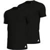 adidas Multipack Crew Neck T-shirt (2pk), Maglie termiche Uomo, Nero, S (Pacco da 2)