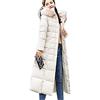 Earnmore Donna Piumino Cappotto Lungo Imbottito Inverno Cappotto con Cappuccio Elegante Giacca Lungo Caldo Leggero Piuma Cotone Outwear Invernale Parka Cappotti da Donna