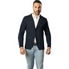 CLASSE77 Blazer in Cotone, Giacca Jacket da Uomo Slim Fit - Punto Cucitura Chicco di Riso - Artigianale, Made in Italy - Casual, Classica Sportiva