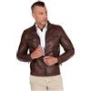 D'Arienzo Giacca in Pelle Bianca Uomo Giubbotto Moto Giubbino Biker Vera Pelle Made in Italy Hmailton