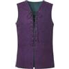 GRACEART Gilet Uomo Rinascente in Pelle Scamosciata con Coulisse Reversibile Medievale Pirata Gotico (Solo Gilet), S