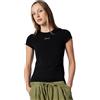 Armani Exchange Maglietta da Donna a Maniche Corte, con Logo, Nero, S