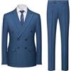 Generic Completo da Uomo a Tre Pezzi Doppiopetto con Blazer, Gilet e Pantaloni, vestibilità Slim, Ideale per Matrimoni, Balli di fine Anno e Smoking.