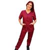 Peter's abiti da lavoro Divisa Completa da Lavoro da Donna,Slim,con Cerniera,per OSS,Estetista,Massaggi,Assistente Anziani,Bordeaux,Cotone,Made in Italy (m)