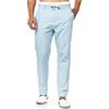 Indicode Uomini Veneto Pants | Pantaloni in Lino e Cotone Blue Wave XXL