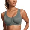 SYROKAN Reggiseno Sportivo Sostegno Forte Saggio Grigio 5E