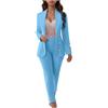 HEONSATI Abito Cerimonia Donna Completo Da Cocktail Aperto Davanti Colletto Eleganti Tuta Ufficio Manica Lunga Con Bottoni Set Due Pezzi Blazer E Pantaloni Complete Da Cerimonia Taglie Forti Per Sera Party