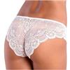 Generico 6 slip donna brasiliana jadea in cotone elasticizzato con pizzo art.1627 colore Bianco Taglia 3