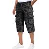 NANAMEEI Pantaloni cargo 3/4 da uomo, shorts estivi casual, pantaloni sportivi tre quarti, con tasche multiple, Mimetico, 3XL
