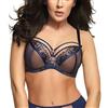 Gorsenia Reggiseno Non Imbottito Trasparente con Pizzo K496 Paradise, Blu Scuro,4H