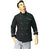 tessile astorino Giacca Cuoco Uomo Personalizzata - Casacca da Cucina Chef Nera e Bianca - Divisa Personalizzabile per Ristorante - Made in Italy (S)