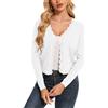 Atxnn Cardigan Donna a Maglia Corta Maglione Elegante con Bottoni Cardigan a Maniche Lunghe con Scollo a V Giacca di Lana Casual a Tinta Unita