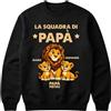 Colorfamily Felpa Girocollo Uomo Personalizzata con Nome La Squadra di papà - Felpa Leone e Leoncini, Idea Regalo Festa del papà e Compleanno, 100% Cotone, Nera